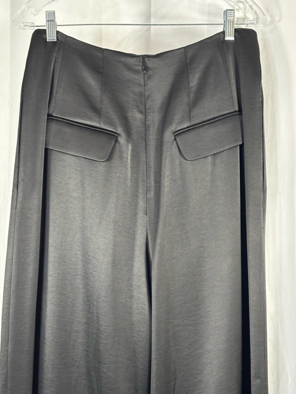 NWT KALLMEYER Madelynn Classic Black Satin Wide Leg Trousers Size 10 - Picture 10 of 10